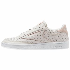 Reebok Club C 85 Popped Perf Turnschuhe Damen - Rosa/Weiß - DE 801-AKQ